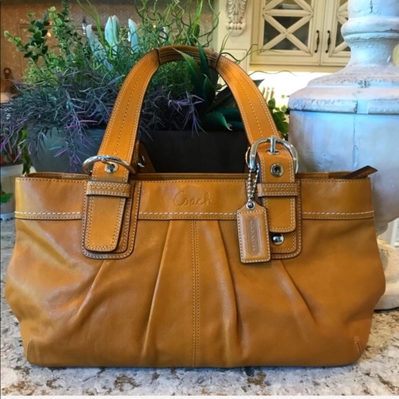 Coach Handbags - COACH SOHO PLEATED SAFFRON YELLOW LEATHER TOTE